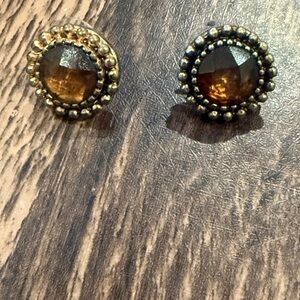 Chico's Gold and Brown Vintage-Inspired Earrings